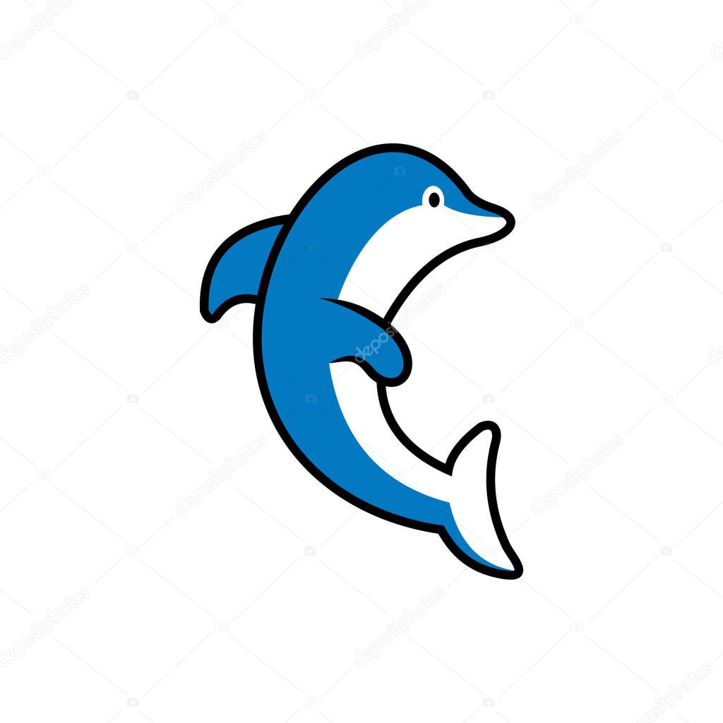 Dolphin simple vector illustration design