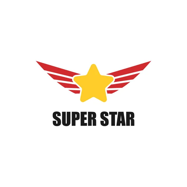 Звезда Сочетании Рисунком Логотипа Крыла — стоковый вектор