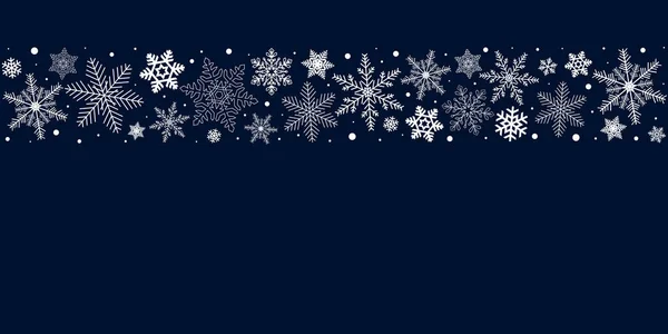 Fundo Cartão Natal Azul Com Decorações Flocos Neve — Vetor de Stock