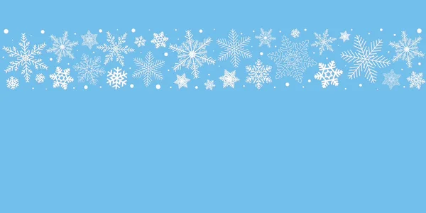 Fundo Natal Azul Com Decorações Flocos Neve — Vetor de Stock