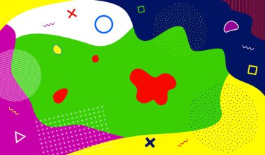 Renkli soyut arka plan. Değişken renklere sahip çok renkli şablon. Sıvı şekil tasarımlı vektör soyut arkaplan dokusu