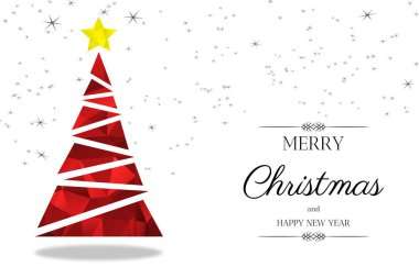 Çam ağacıyla mutlu noel kartları