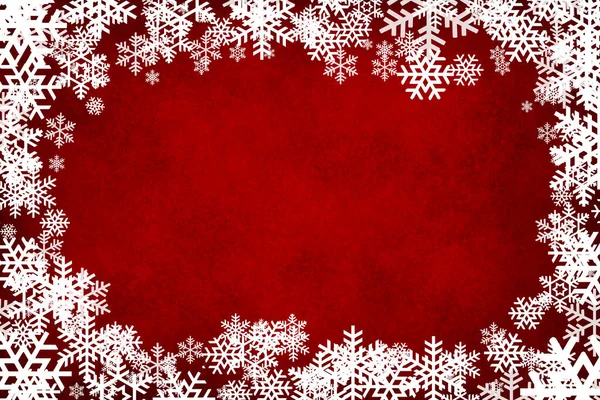 Red Christmas Winter Background Snowflakes — Stock Photo, Image