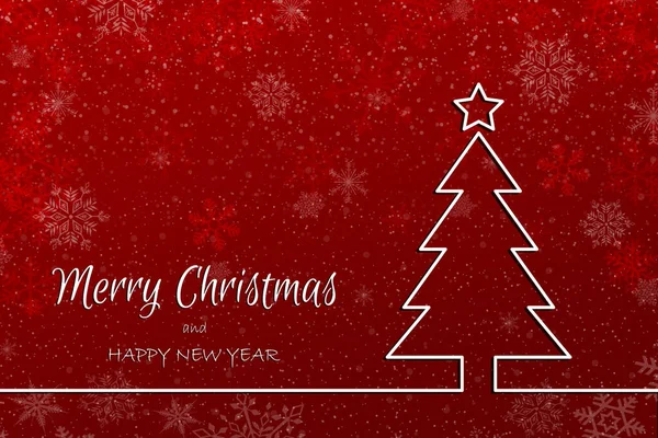 Christmas Tree Greeting Card Background White Christmas Tree Outline Icon — Stock Photo, Image