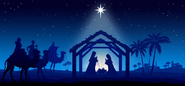 Kerst Crib Geboorte Van Jezus — Stockfoto