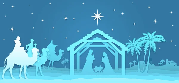 Kerst Crib Geboorte Van Jezus — Stockfoto