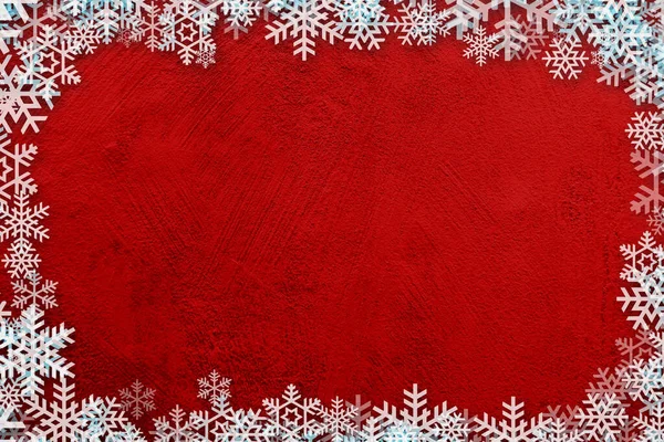 Czerwone Boże Narodzenie Tło Zimowe Płatków Śniegu Ścianie — Zdjęcie stockowe