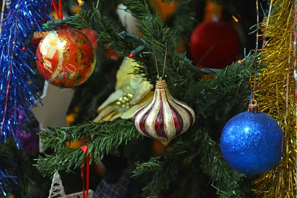 Vánoční Stromeček Dekorace Zavřít — Stock fotografie