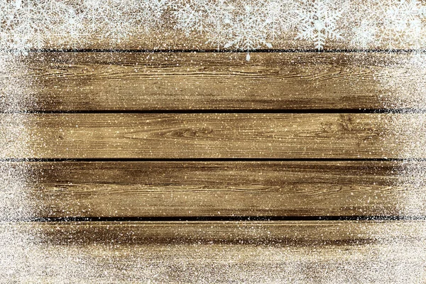 木立の雪片とクリスマスの冬の背景 — ストック写真