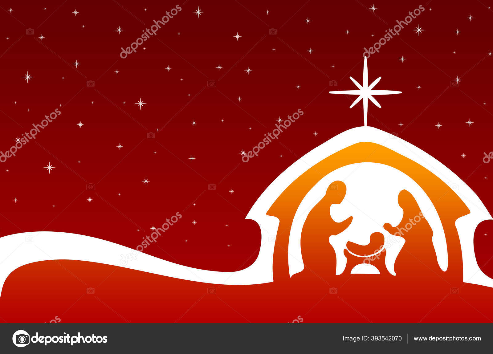 Natal Cartão Fundo Com Presépio Cena Ilustração de ©Lukbar #393542070, image size:1600x1149