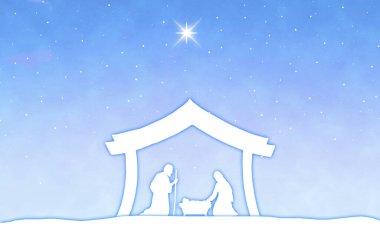 Mavi Noel İsa 'nın doğuş sahnesi