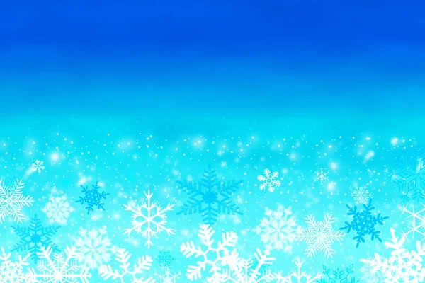 Blauwe Kerst Winter Frame Achtergrond Met Sneeuwvlokken — Stockfoto