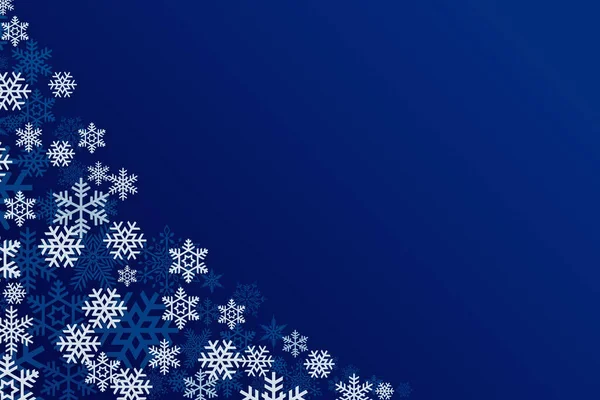 Fondo Azul Invierno Navidad Con Decoraciones Bokeh Copos Nieve —  Fotos de Stock