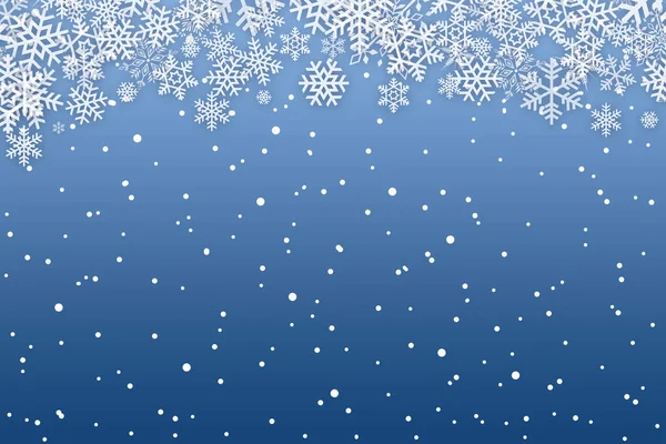 Blu Natale Inverno Sfondo Con Decorazioni Fiocchi Neve — Foto Stock