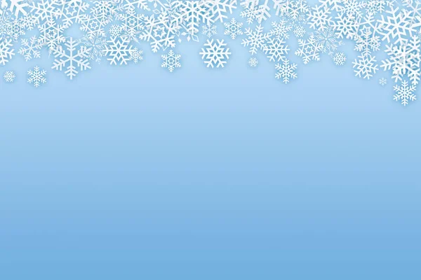 Blu Natale Inverno Sfondo Con Decorazioni Fiocchi Neve — Foto Stock