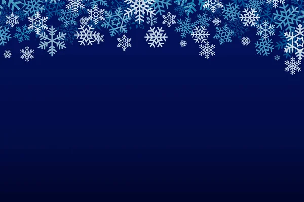 Blaue Weihnachten Winter Hintergrund Mit Schneeflocken Dekorationen — Stockfoto