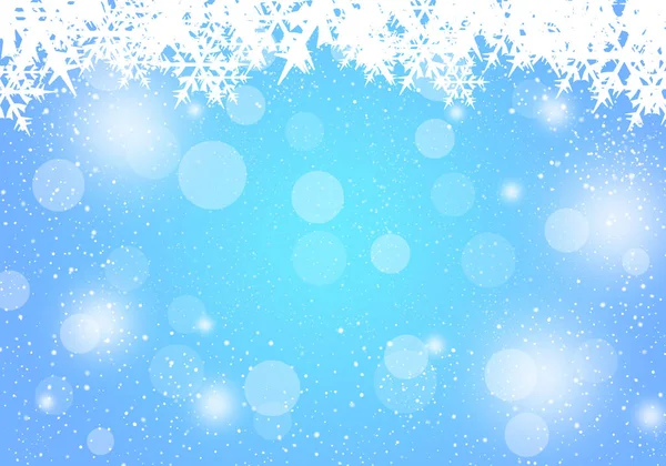 Niebieski Boże Narodzenie Zima Ramka Tło Płatków Śniegu — Zdjęcie stockowe