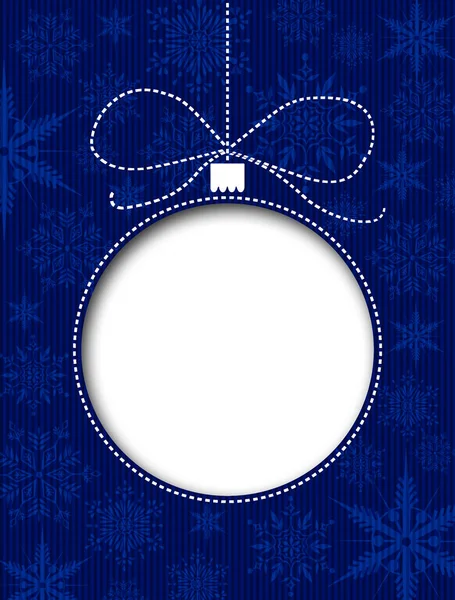 Natal Cartão Fundo Com Uma Bola Esculpida Branca Fundo Azul — Fotografia de Stock