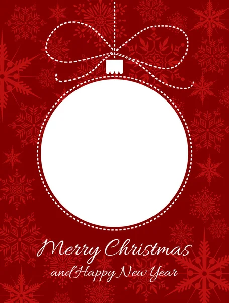 Merry Christmas Greeting Card Background White Carved Ball Red Background — Stock Photo, Image