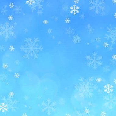 Kar taneli mavi Noel kartı arkaplanı