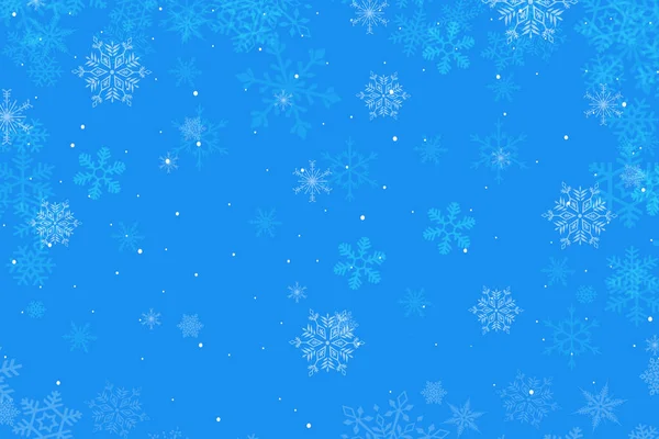 Fond Bleu Carte Noël Avec Flocons Neige — Photo