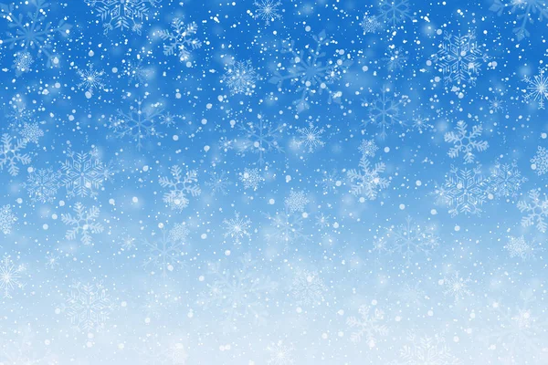 Sfondo Cartolina Natale Blu Con Stelle Fiocchi Neve — Foto Stock