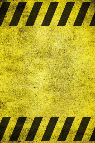 Double black lines of protection walkway on yellow grunge background