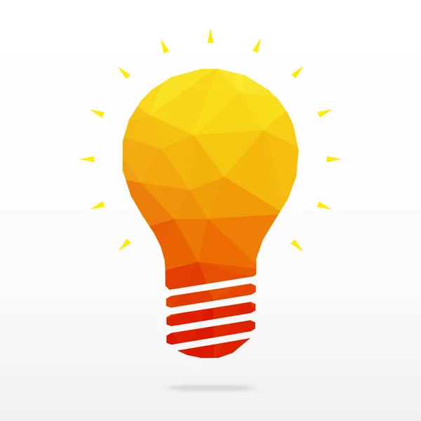 Abstract Idea Warm Colors Light Bulb Low Poly Illustration — Stock Photo, Image