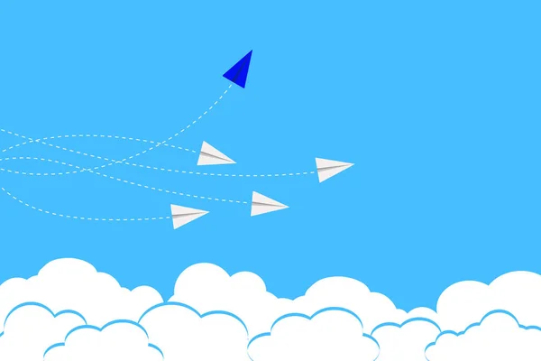 Думай Иначе Синий Самолет Меняет Направление Новая Идея Изменение Тренд — стоковое фото