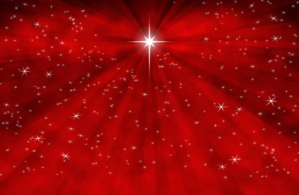 Christmas Red Background Moravian Star Night Starry Sky Background — Stock Photo, Image