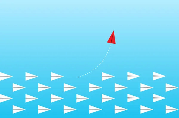 Farklı bir kavram düşün. Bir uçak yön değiştiriyor. Yeni fikir, değişim, eğilim, cesaret, yaratıcı çözüm, yenilik ve benzersiz konsept.