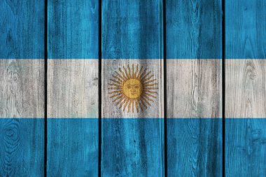 Ahşap arka planda Arjantin bayrağı, grunge tarzı