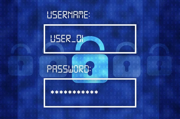 Cyber security concept background: input username and password