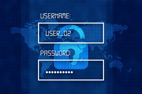 Cyber security concept: input username and password