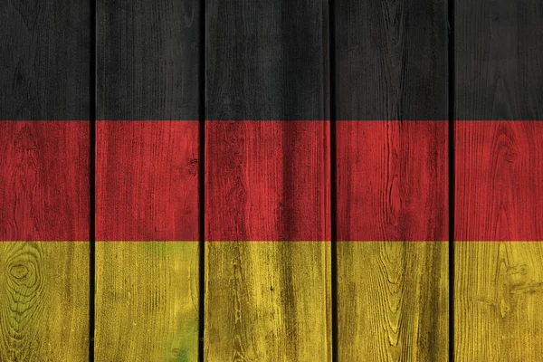 Немецкий Флаг Деревянном Фоне — стоковое фото