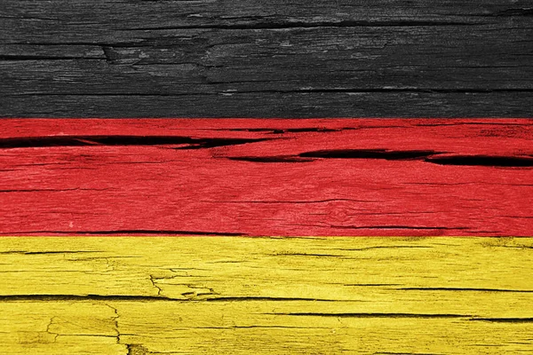 Немецкий Флаг Потрескавшемся Деревянном Фоне — стоковое фото