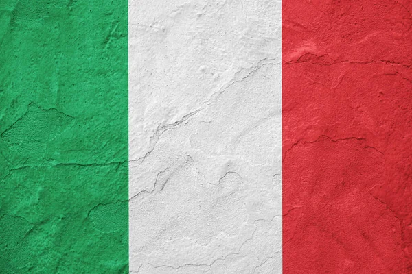 Bandiera Italiana Fondo Gesso Cemento — Foto Stock