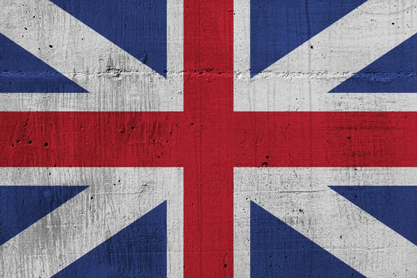 Bandera Del Reino Unido Sobre Muro Cemento —  Fotos de Stock