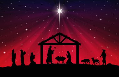 Mavi Noel İsa 'nın doğuş sahnesi