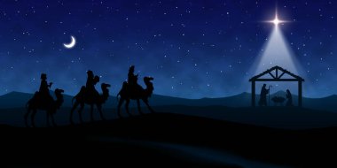 Mavi Noel İsa 'nın doğuş sahnesi