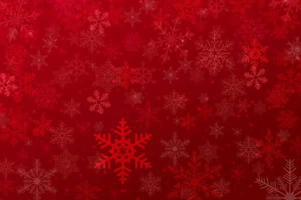 Червона Зимова Картка Сніжинками — стокове фото
