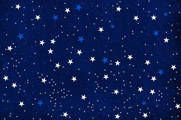 蓝色圣诞贺卡背景图 上有星星和雪花装饰 — 图库照片