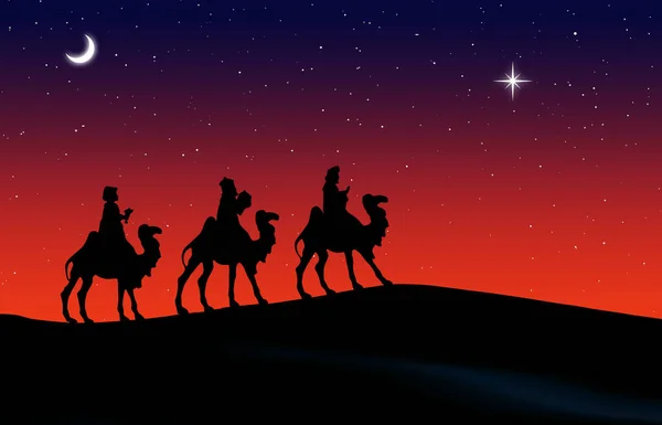 Blue Red Christmas Nativity Scene Background — Stock Photo, Image