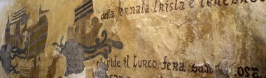 Medieval frescoes at upper Sperlonga, Italy. clipart