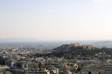 Yunanistan, Atina 'nın panoramik manzarası. Arkaplanda partenon.