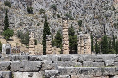 Yunanistan 'ın Delphi kentindeki harabelerin ayrıntıları.