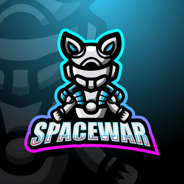 Vektor Illustration Des Space War Maskottchen Esport Logo Design — Stockvektor