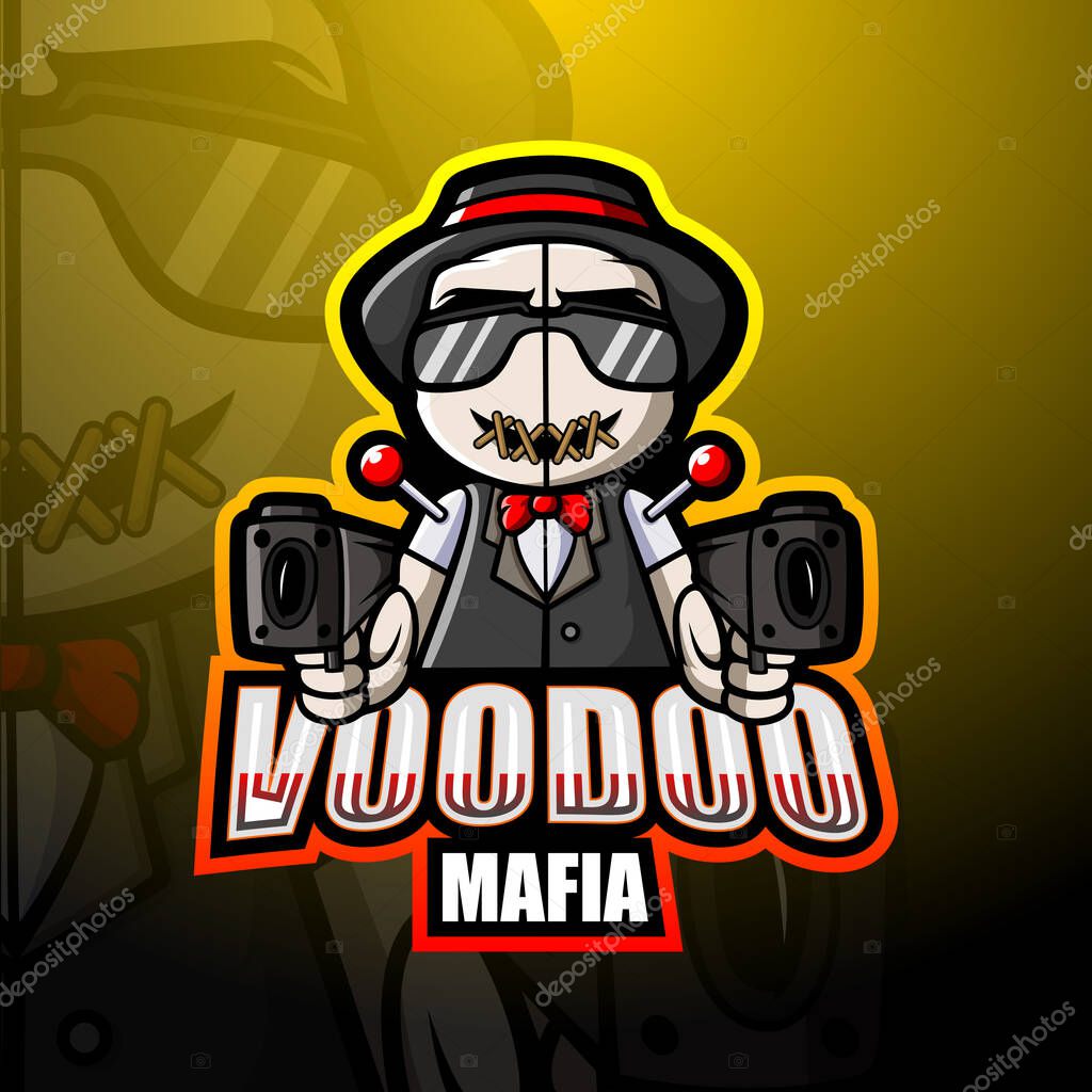 Vector illustration of Mafia voodoo mascot esport logo design