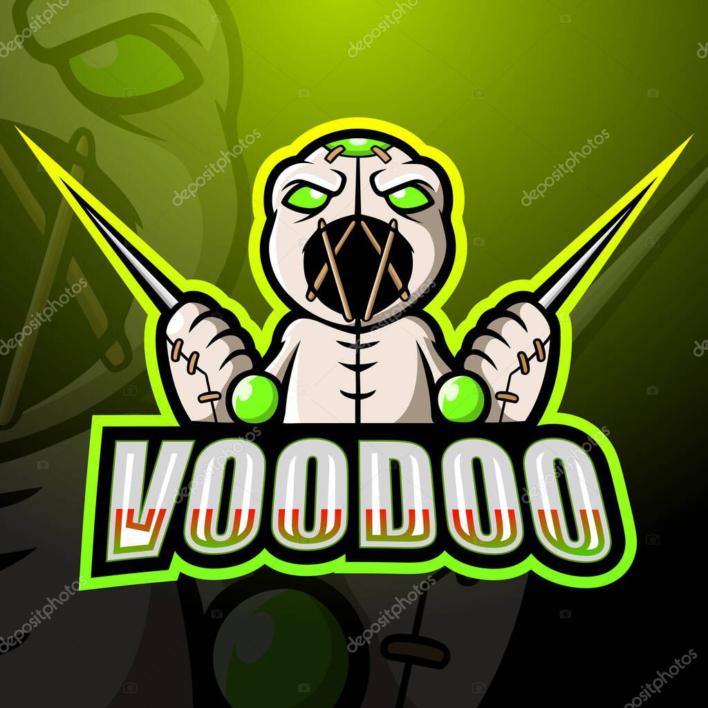 Vector illustration of Voodoo mascot esport logo design
