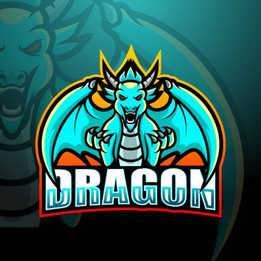 Dragon maskot esport logosunun vektör çizimi